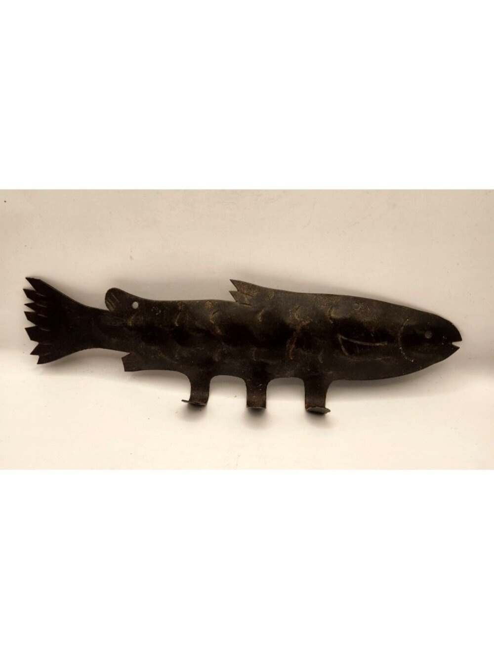 Rustic Metal Trout Wall Art wall hooks Fish Sculpture